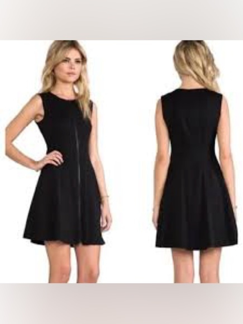Theory Black Sleeveless Fit-and-Flare Mini Dress 899